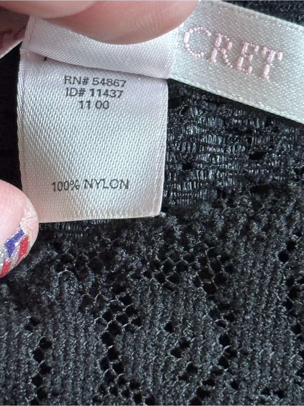 Victoria's Secret Black Lace Long-Sleeve Layering Piece, size medium - Picture 6 of 8